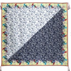 Johnny Was Silk Scarf NWT ! 12 Tassels!